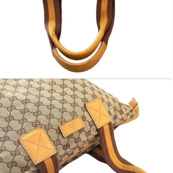 GUCCI GG Canvas Medium Web Tote - Picture 6 of 8